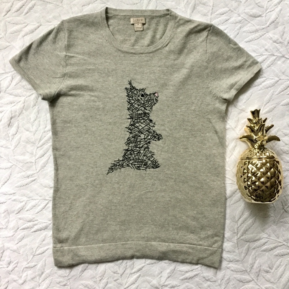 J.Crew Factory Dog Scribble Sweater